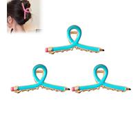 Pencil Hair Clips - Cute Hair Clips for Women, Non-Slip Hair Clamp for Thick and Thin Hair, Stylish Accessories for Women and Everyday Use (Blue)