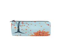 Pencil Holder Case College Upright Storage Bag Men Sturdy Falling Maple Leaves