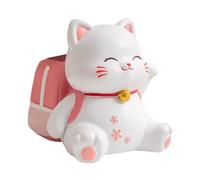 Pencil Holder - Desk Tray for Pens - Resin Cat Animals Storage Box for Makeup Brushes and School Supplies on the Desk for School Office University Home Student Room