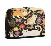 Pencil Holder Large Capacity Make Up Bags Multifunctional Coin for Teacher High School Cute Cat Blooms