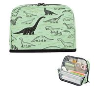 Pencil Holder Large Capacity Makeup Pouches Zippered Desk Organizer for Teacher School Supply Green Primitive Dinosaur estuches de maquillaje para mujer