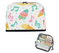 Pencil Holder Large Capacity Pen Pencil Case Large Multi-Purpose Bag for Boys College Summer Ice Cream Musical Note Bright Colorful bolsas para maquillaje de mujer