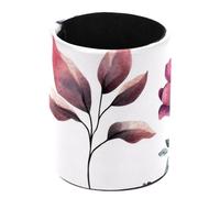 Pencil Holders for Desk, Pen Holder Pot Pen Container Stationery Storage Makeup Brush Desktop Organiser for Office School Home, Set of Watercolor Flowers and Leaves