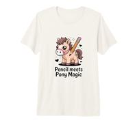 Pencil Meets Pony Magic Cute Kawaii Pony Premium T-Shirt
