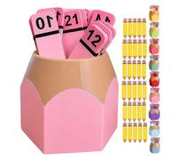 Pencil Number Counting Set, 1-30 Number Matching Set, Reusable Maths Manipulatives For Sequencing & Matching, Classroom Activities, Educational Learning Games, Preschool & Primary School(Pink)