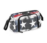 Pencil Pen Case Large Capacity Make Up Bag with Compartment School Supplies For Teen Girls for Teens High School Supplies Buffalo Plaid Stars