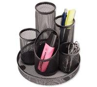 Pencil Pot Mesh Scratch Resistant with Non Marking Base 5 Tube Black