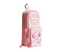 Pencil Pouch 1pcs Pencil Cases Large Capacity Canvas Pencil Bag Pouch Holder Box for Girls Student Stationery School Supplies for Students(Pink)