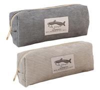 Pencil Pouch, 2Pcs Pencil Case Cute Shark Pattern Corduroy Pencil Pouch with Zipper Capacious Lightweight & Portable Cute Pencil Case for School Supplies Desk Accessories, Pencil Box