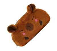 Pencil Pouch | Capybara Zippered Pen Case Plush Texture Writing Gear Holder Designed Youth Scholars Classroom Learning Accessories Cosmetic Articles Art Tools Secure Carrying Solution Educat