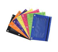 Pencil Pouch for 3 Ring Binder 7Pcs Oxford Cloth Waterproof Stationery Pen Bag Zip Transparent Film Solid Color Storage Pencil Case Pencil Pouch for 3 Ring Binder