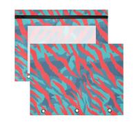 Pencil Pouch for 3 Ring Binder Pencil Case Clear Window Top Pencil Bag Big Capacity for Office School 2 Pack Red Blue Tiger Pattern