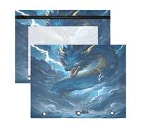 Pencil Pouch for 3 Ring Binder Pencil Case Clear Window Top Pencil Bag Big Capacity for Office School 2 Pack The Dragon of Intimidation