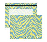 Pencil Pouch for 3 Ring Binder Pencil Case Clear Window Top Pencil Bag Big Capacity for Office School 2 Pack Yellow Blue Tiger Pattern