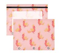 Pencil Pouch for 3 Ring Binder Pencil Case Clear Window Top Pencil Bag Big Capacity for Office School 2 Pack Phoenix Pattern