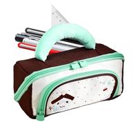 Pencil Pouch for Girls Large Capacity 9-Compartment Smooth Zipper Bag