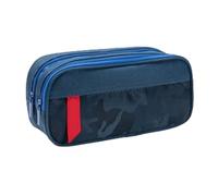 Pencil Pouch - Oxford Fabric Pencil Case Organizer, 21.5 Cm Large Capacity Bag, Double Layer Ruler Scissor Holder | Student Supply Storage for Teacher Office Art Classroom Travel Stationery, Blue, 説明を