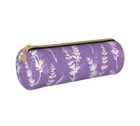 Pencil Pouch, Pen Case Portable Pencil Bag Leather Pouch Stationery Storage Bags, Beautiful Purple Lavender Flowers