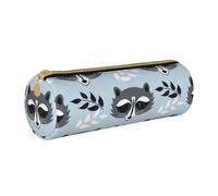 Pencil Pouch, Pen Case Portable Pencil Bag Leather Pouch Stationery Storage Bags, Cute Raccoon Pattern