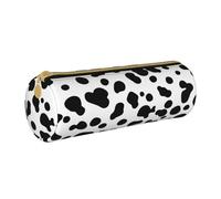 Pencil Pouch, Pen Case Portable Pencil Bag Leather Pouch Stationery Storage Bags, Dalmatian Dog Seamless Pattern Or Cow Skin Texture