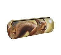 Pencil Pouch, Pen Case Portable Pencil Bag Leather Pouch Stationery Storage Bags, Funny Squirrel Print