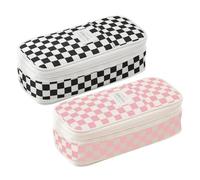 Pencil Pouch, Pencil Case, Expandable Storage Stylish Look Durable Fabric Modern Aesthetic Creative Flair, Art Supplies for College, Kids, Girls 8.7x4.3x2.6inches