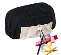 Pencil Pouch | Pencil Case Organizer - Double-Zipper Stationery Organizer with Drawstring for Journaling Commuting Middle School Marking