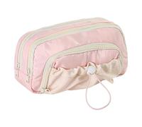 Pencil Pouch | Pencil Case Organizer | Drawstring Double-Zipper Closure Stationery Holder for Elementary Middle School Travel Commuting Journaling