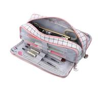 Pencil Pouch Simple Divided Smooth Zipper Pen Ruler Scissors