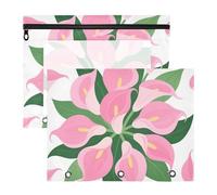 Pencil Pouches 3 Hole 3 Hole Paper Punch A4 Letter 2 Packs Teacher Office Calla Lily Pattern Isolated On White Background