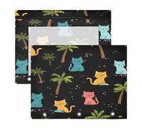 Pencil Pouches Adorable Storage Bag for 3 Ringing Binder 2 Pack Students Storing School Students Teacher Supplies Beach Kitten Willow Black