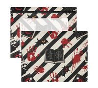 Pencil Pouches Clear Window Plastic File Folder for A4 Paper Letter 2 Pack Teacher College Supplies Halloween Red Devil's Eye Blood Handprint