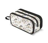 pencil pouches Large Capacity Artist Pencil Case Multifunctional Pencil Bag With Zipper for Kids Preppy School Aesthetic Black - Capped Chickadee Birds