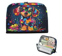 pencil pouches Large Capacity Storage Bag Multifunctional Coin for Boys College Sweet Dachshund Dripping Paint