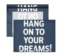 Pencil Pouches Portable Pen Holder Case for A4 Paper Letter 2 Pack Students Office Hang on to Your Dreams!