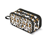 Pencil Pouches Zipper Case Large Classic Leopard Brown White Pencil Bag Storage Girls Classroom Pen Pouch Aesthetic Stationery Kids Back to School Supply 8.86x3.54x4.33in