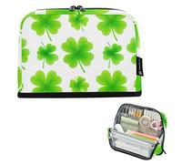 Pencil Pouches Zipper Pencils Case Clover St. Patricks Leaf Storage Pencil Bag Cute Pen Pouch for Girls Floral Art College Preppy School Office Supplies