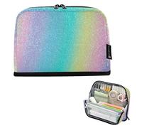 Pencil Pouches Zipper Pencils Case Pencil Bag Storage Teen Girls Pen Pouch Boy Japanese Stationery Kids Organizer School Supply Iridescent Rainbow Glitter