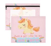 Pencil poucheses Clear 3 Hole Punch for A4 Paper Letter 2 Pack Students Classroom Supplies Just A Girl Who Loves Unicorns