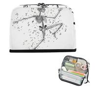 pencil poucheses Large Capacity Pen Case Organizer With Slot Stationery Storage for Adolescentes School Supply Dancing Skeleton Decor
