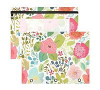 Pencil poucheses Multi-Purpose Pen Holder Case for A4 Paper Letter 2 Pack Students Storing School Students Teacher Supplies Spring Colorful Flowers