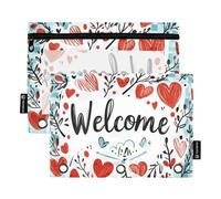 Pencil poucheses with Clear Window Valentines Day Tree Love Hearts Plastic Pencil case Large and Sturdy 3 Rings Binder for Office Supplies Multicolored 2 PCS