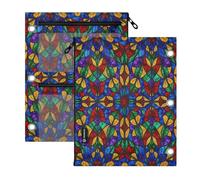 pencil pouching 3 Ringing 2 pack Beautiful Stained Glass Mandala 11''x8.9''