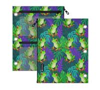 pencil pouching 3 Ringing 2 Pack Painted Tree Frogs Pattern 11''x8.9''