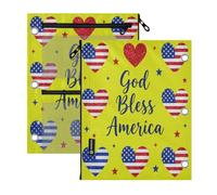 pencil pouching 3 Ringing 2 PCS God Bless America for Christians 11''x8.9''