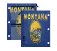 pencil pouching 3 Ringing 2 PCS Oil Painting Flag Montana 11''x8.9''