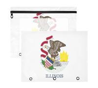 Pencil pouching Clear Plastic File Folder for A4 Paper Letter 2 Pack Teacher Classroom Supplies Illinois State Flag