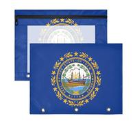 Pencil pouching Clear Plastic File Folder for A4 Paper Letter 2 Pack Teacher Classroom Supplies New Hampshire State Flag