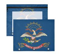 Pencil pouching Clear Plastic File Folder for A4 Paper Letter 2 Pack Teacher Classroom Supplies North Dakota State Flag