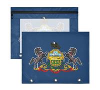 Pencil pouching Clear Plastic File Folder for A4 Paper Letter 2 Pack Teacher Classroom Supplies Pennsylvania State Flag